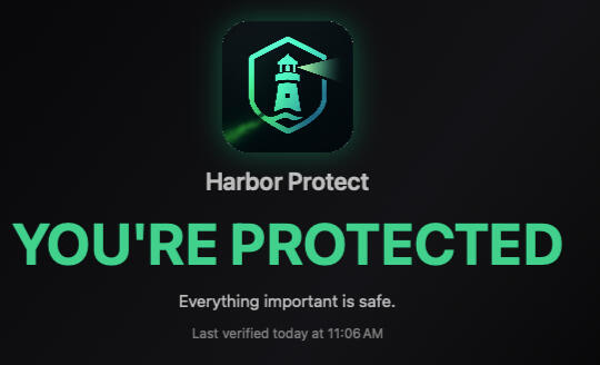 Harbor Protect collection files screen